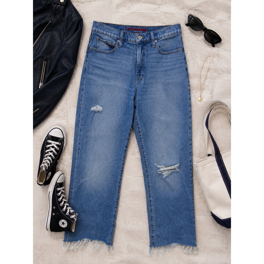 Lucky Brand Zoe High Rise Straight‎ Blue Jeans, Size  10/30A